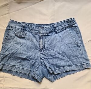 Ann Taylor Loft Shorts Refined Denim Chambray Blue Size 6